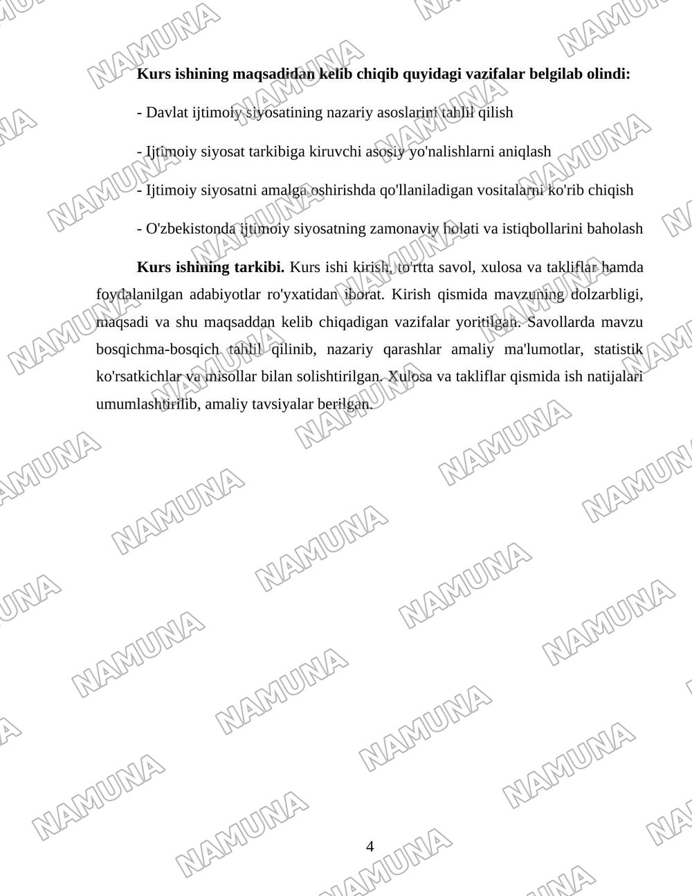 Davlatning ijtimoiy siyosatining maqsadi, tarkibi va vositalari — 4-varaq