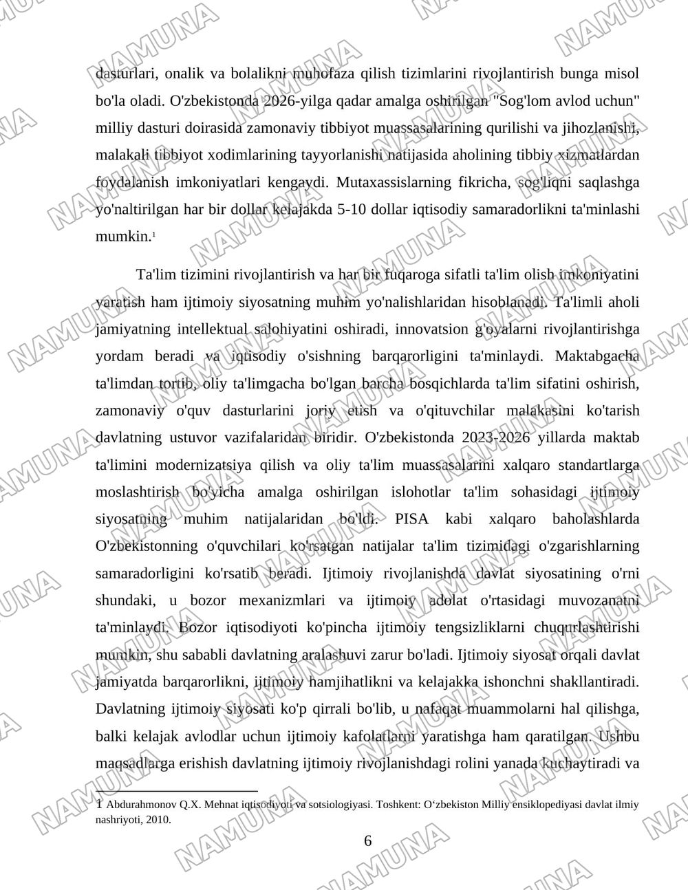 Davlatning ijtimoiy siyosatining maqsadi, tarkibi va vositalari — 6-varaq