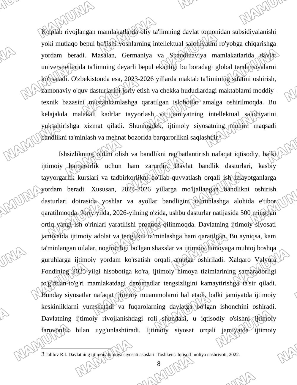 Davlatning ijtimoiy siyosatining maqsadi, tarkibi va vositalari — 8-varaq