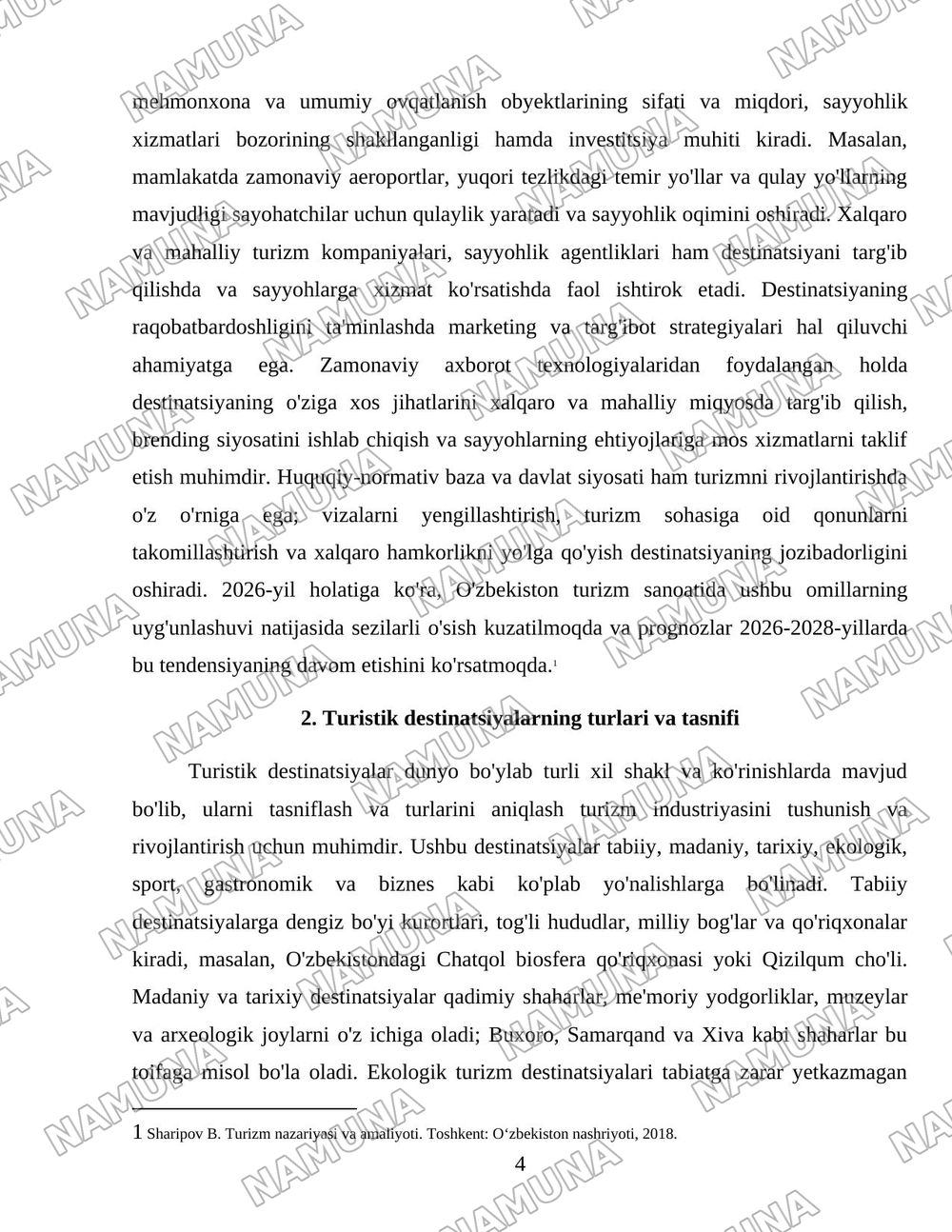 Turistik destinatsiya tushunchasi — 4-varaq