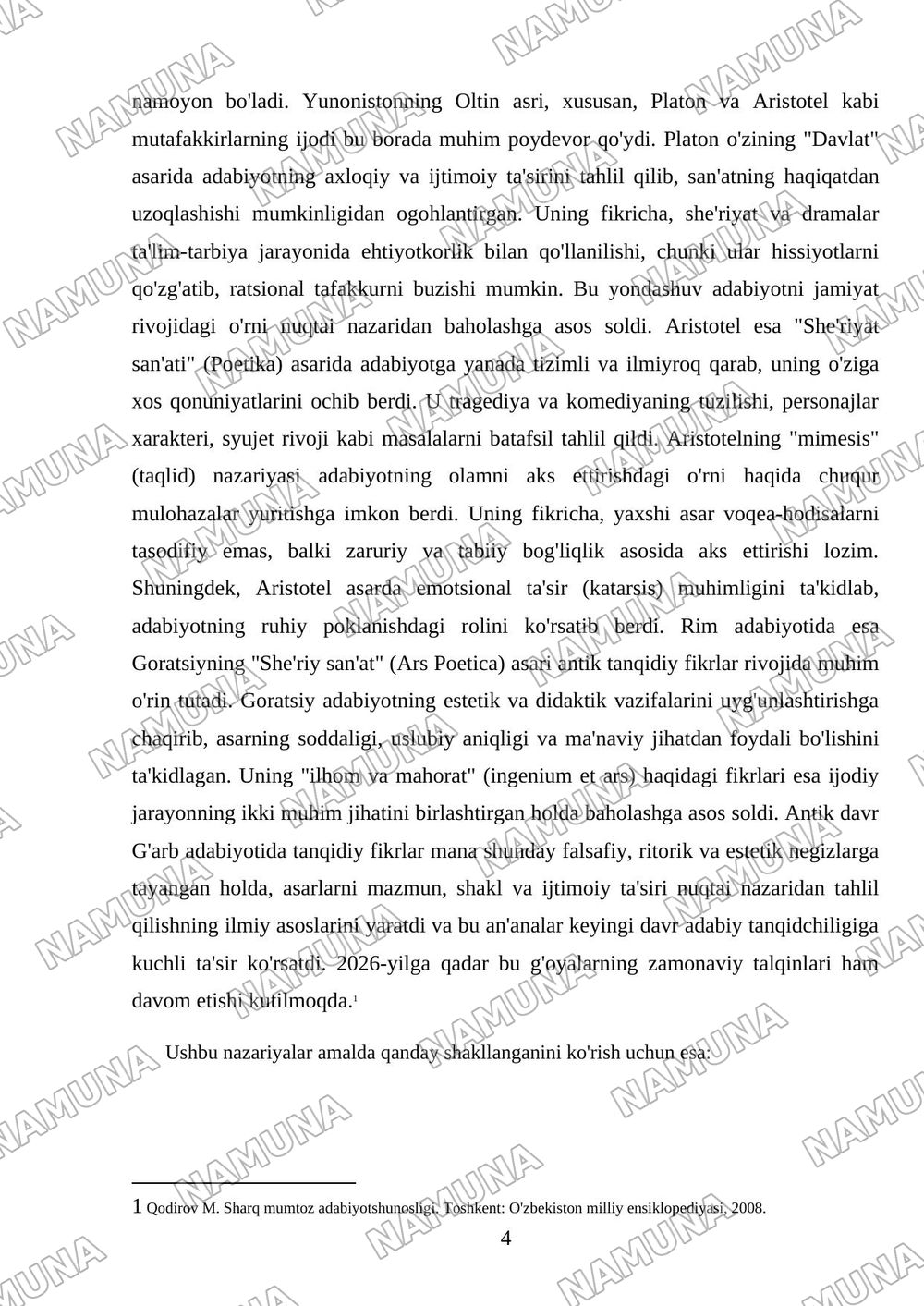G'arb mumtoz adabiyotida adabiy tanqidiy fikrlar taraqqiyoti — 4-varaq