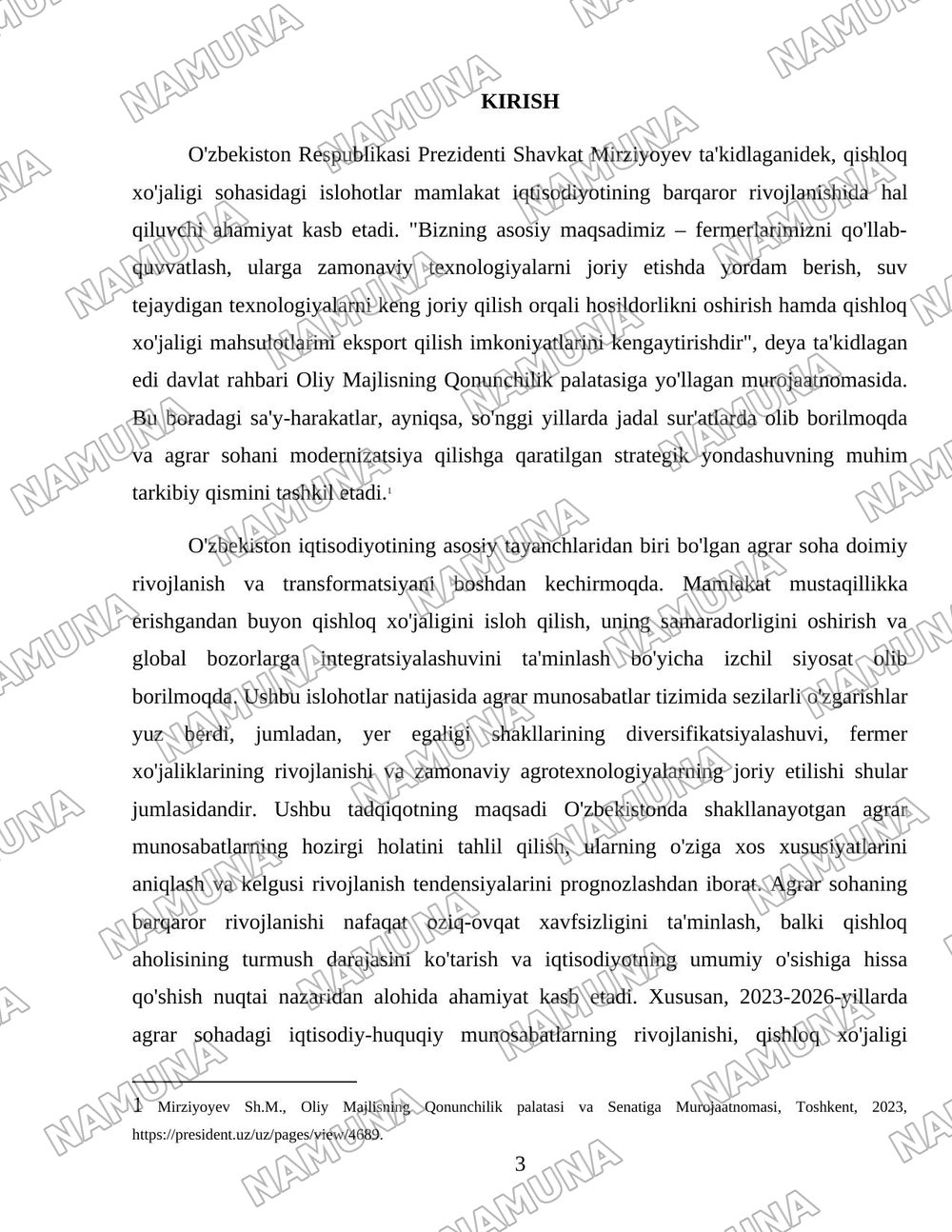 O'zbekistonda agrar munosabatlar va ularning o'ziga xos xususiyatlari — 3-varaq