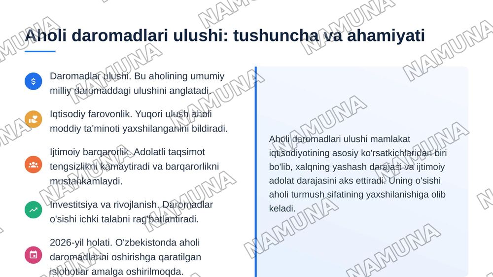 Aholi daromadlar ulishi — 3-slayd
