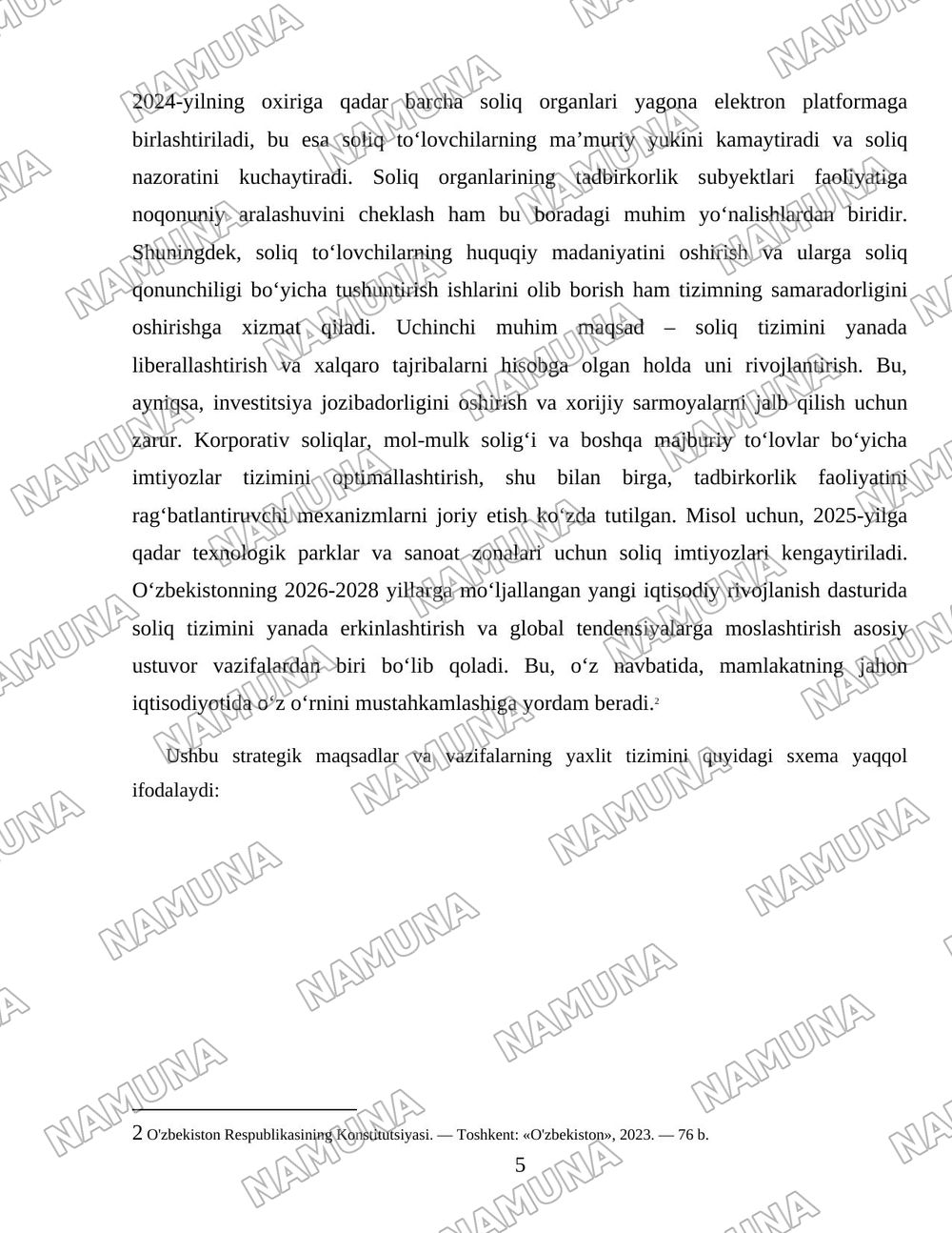 Oʻzbekistonda soliq islohotlarining ustuvor yoʻnalishlari — 5-varaq