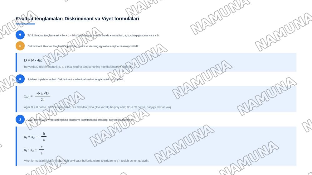 Tenglamalar va ularni yechish usullari — 6-slayd