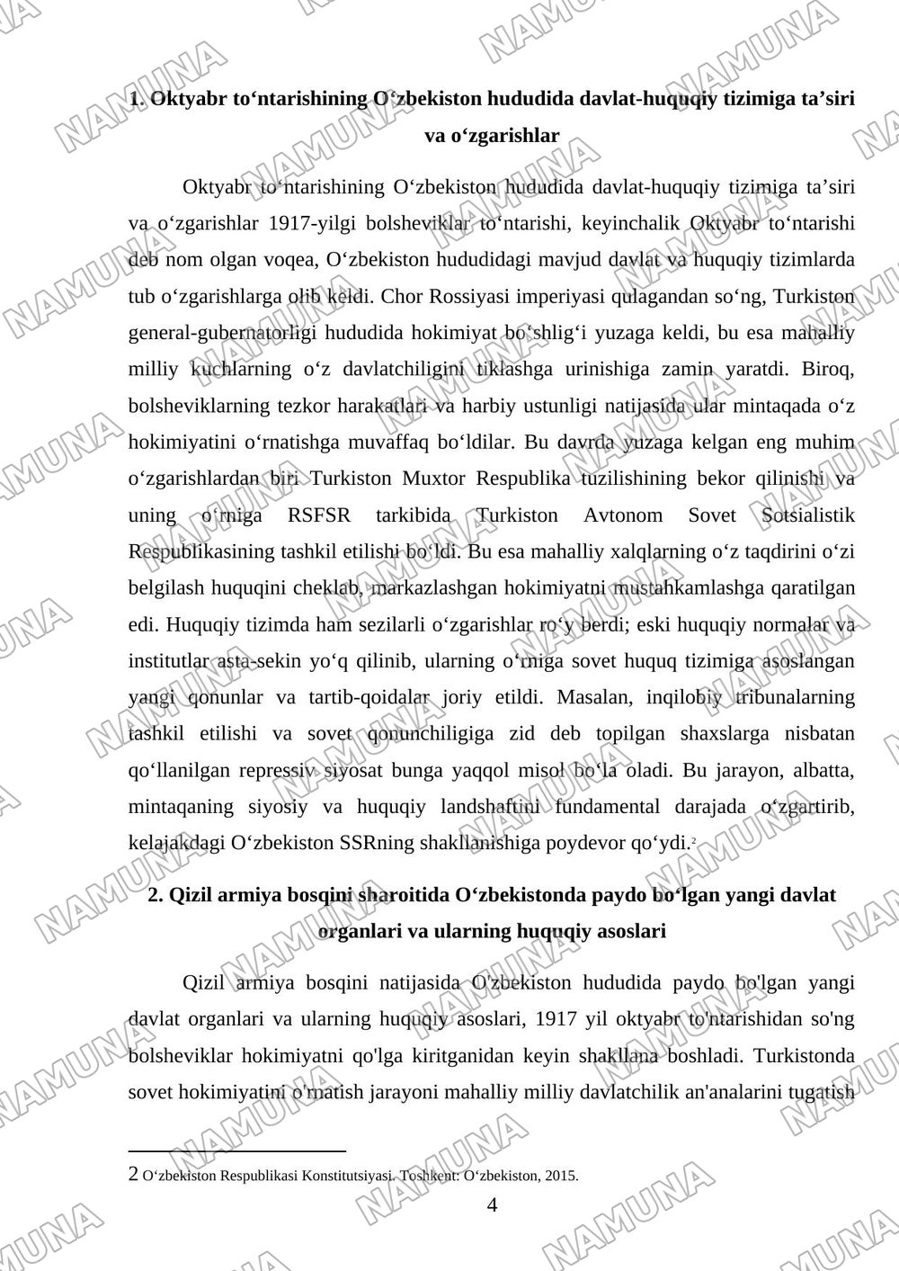 14-mavzu: Oktyabr toʻntarishidan soʻng Oʻzbekiston hududida davlat va huquq. — 4-varaq