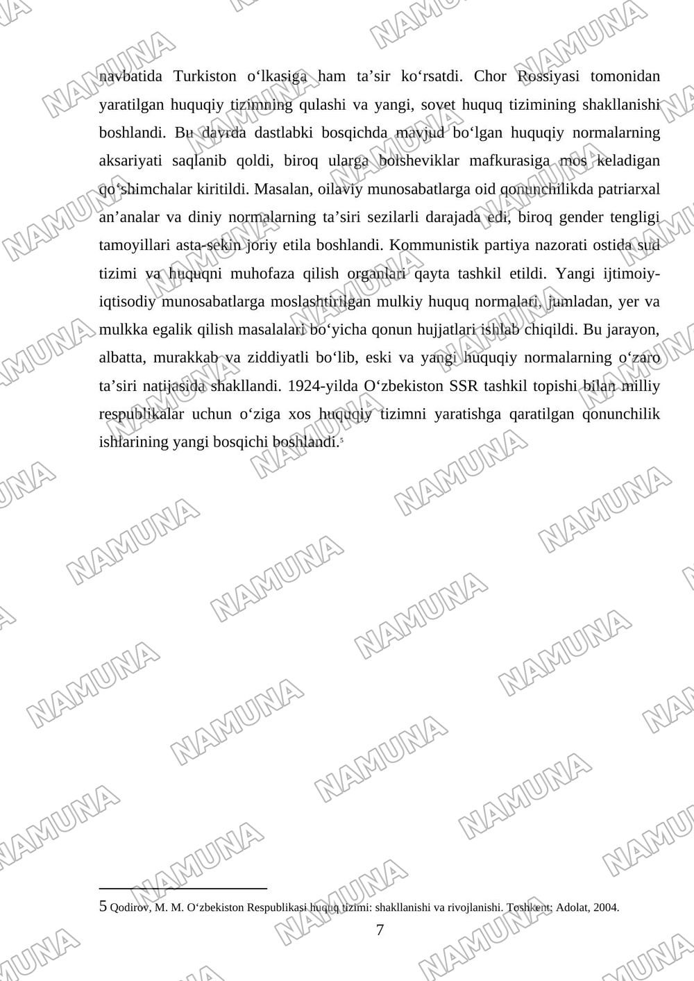 14-mavzu: Oktyabr toʻntarishidan soʻng Oʻzbekiston hududida davlat va huquq. — 7-varaq