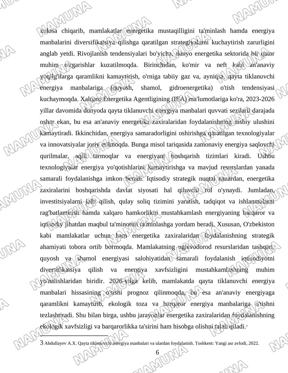 4-MAVZU. ENERGETIKA ZAXIRALARIDAN FOYDALANISH JARAYONLAR — 6-varaq