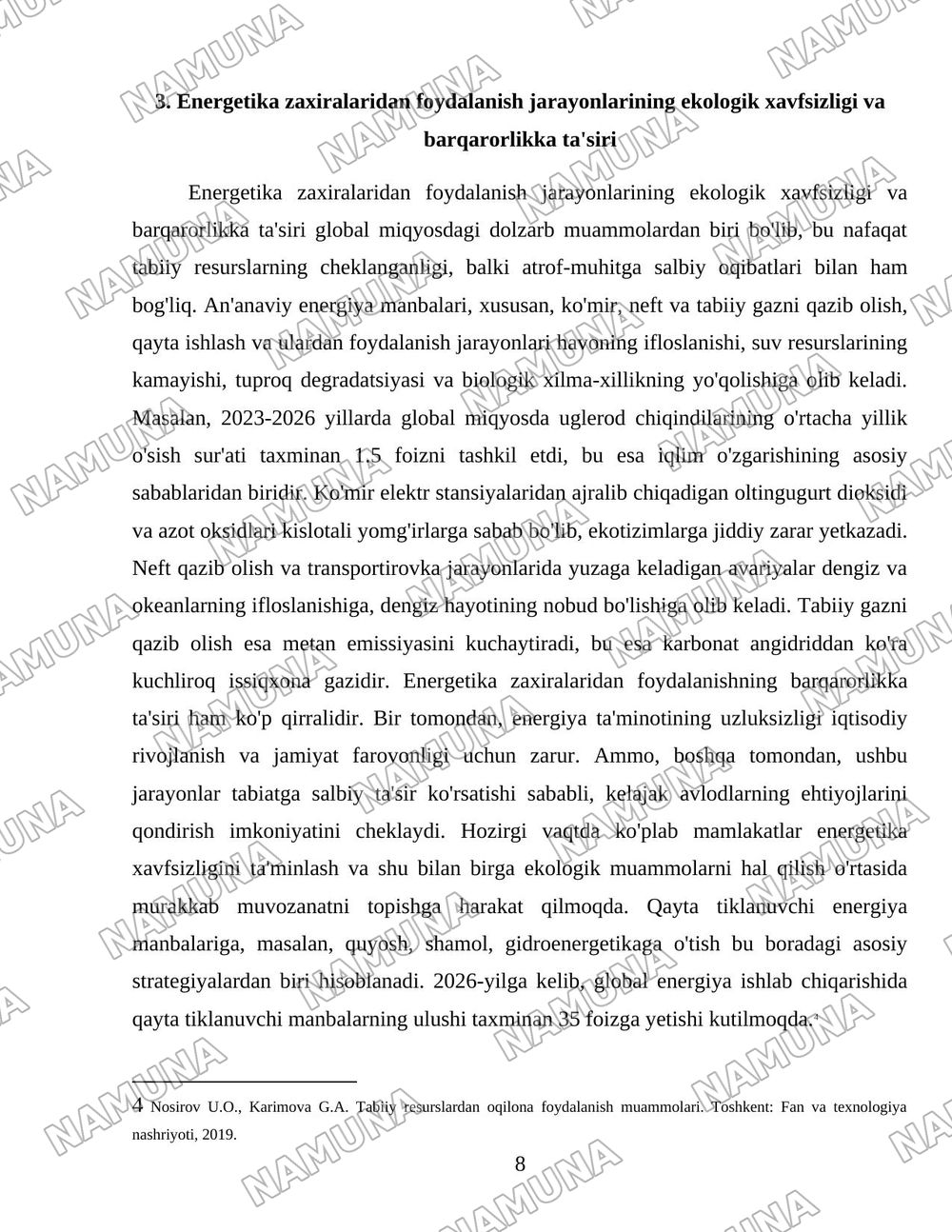 4-MAVZU. ENERGETIKA ZAXIRALARIDAN FOYDALANISH JARAYONLAR — 8-varaq