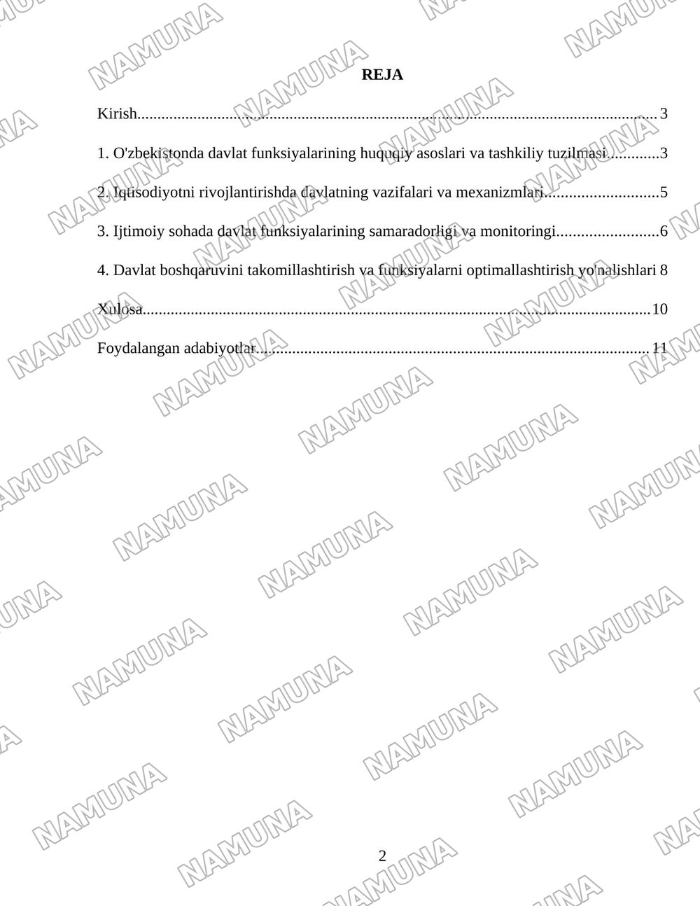 Davlat tomonidan bajariladigan funksiyalar taxlili — 2-varaq
