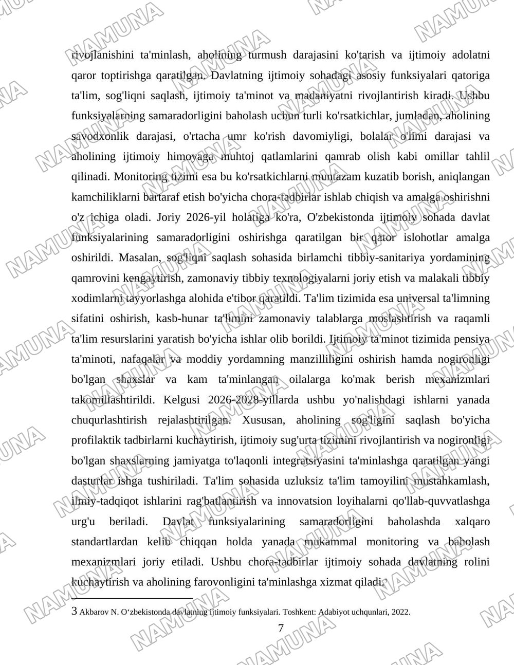 Davlat tomonidan bajariladigan funksiyalar taxlili — 7-varaq