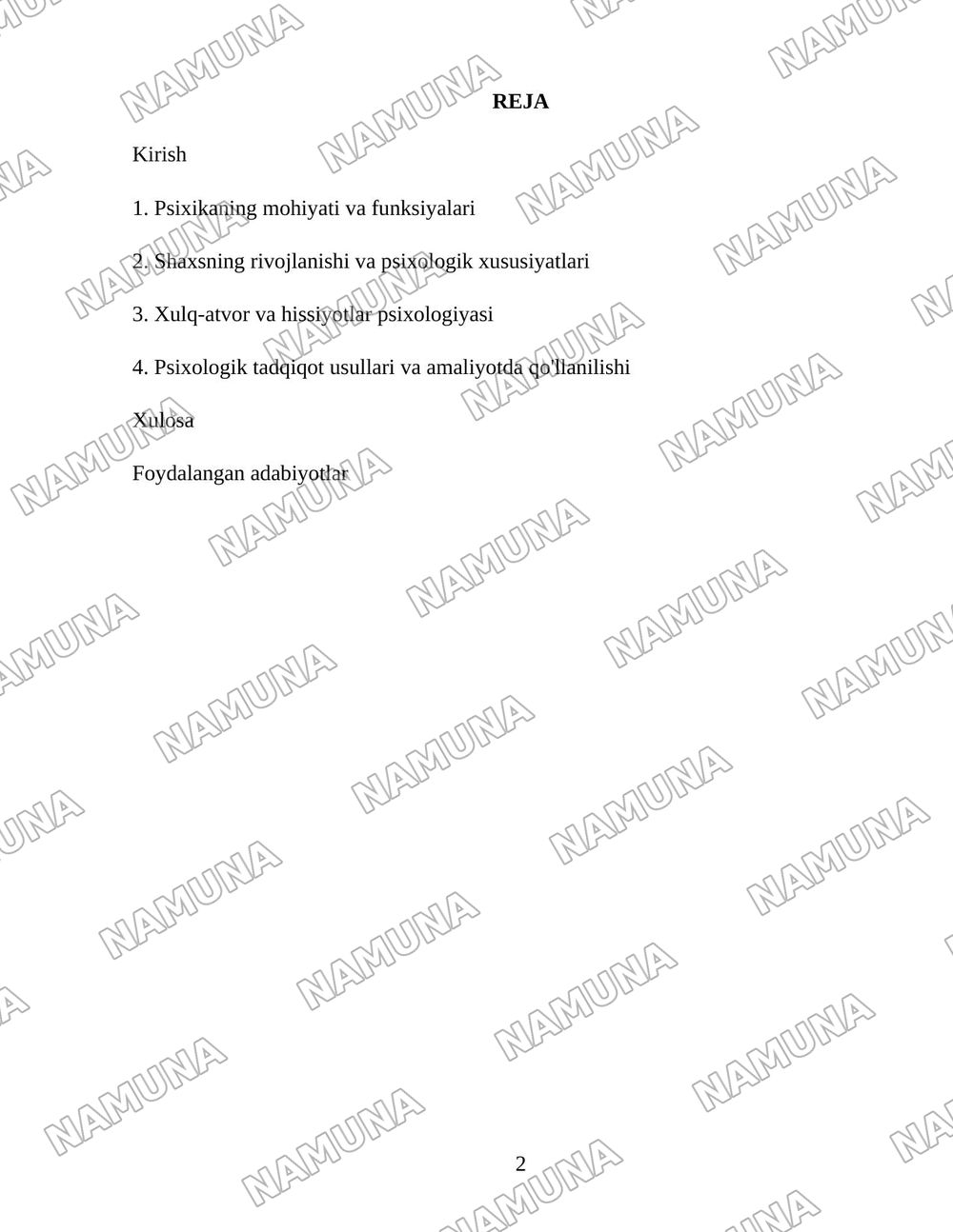 Psihalogi asoslari — 2-varaq