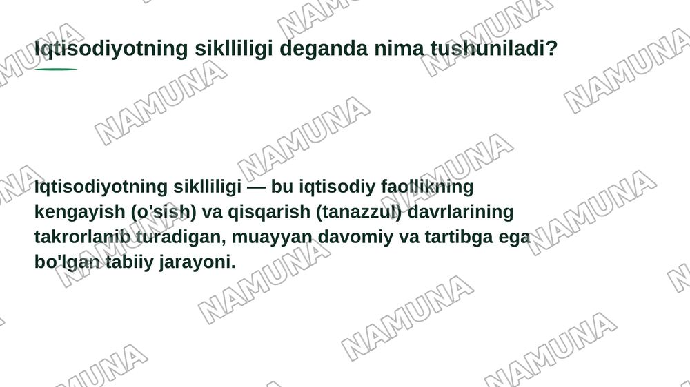 Iqtisodiyotning siklliligi — 3-slayd