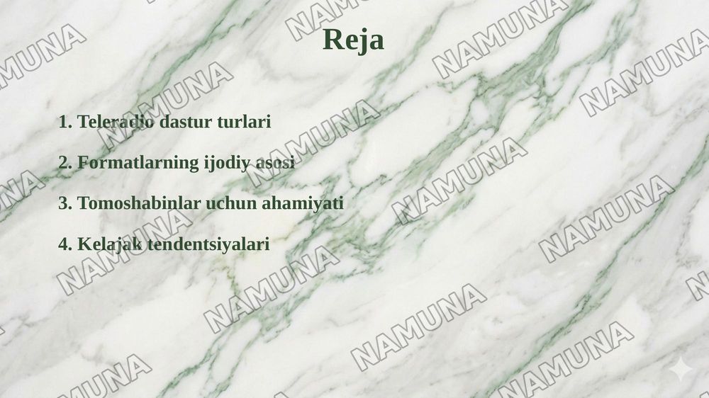 Teleradio dastur formatlari — 2-slayd