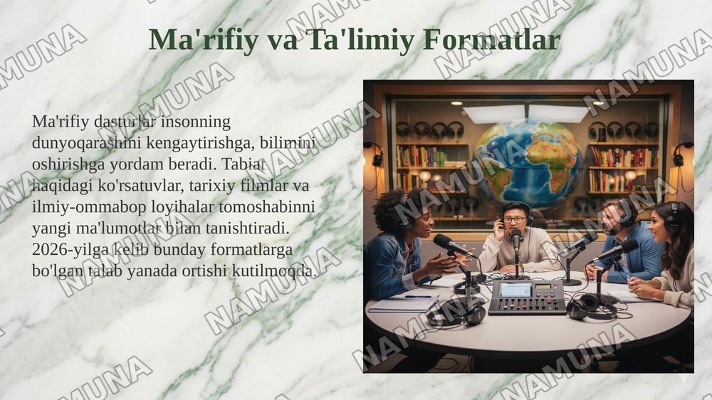 Teleradio dastur formatlari — 5-slayd