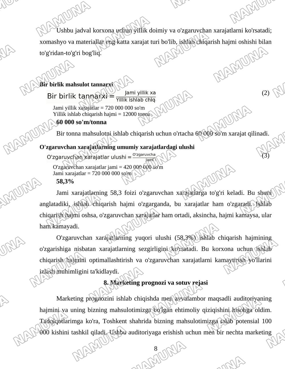 Korxona loyihasi — 8-varaq