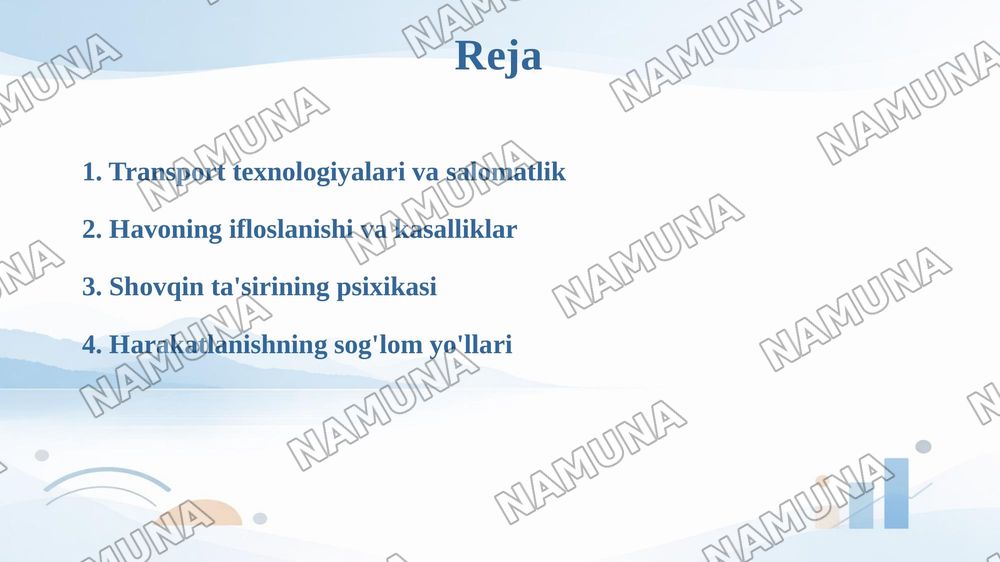 Zamonaviy transportning texnologik omillarining inson salomatligiga ta'siri — 2-slayd