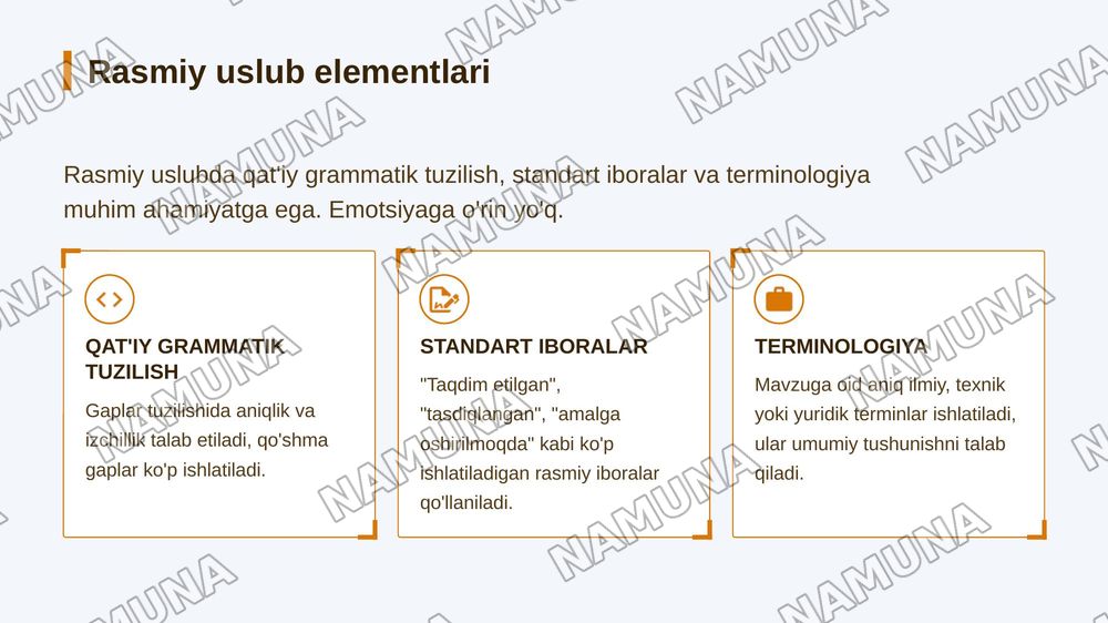 Badiiy soʻzlashuv rasmiy ilmiy ommabop nutq uslublarini tavsiflash — 7-slayd