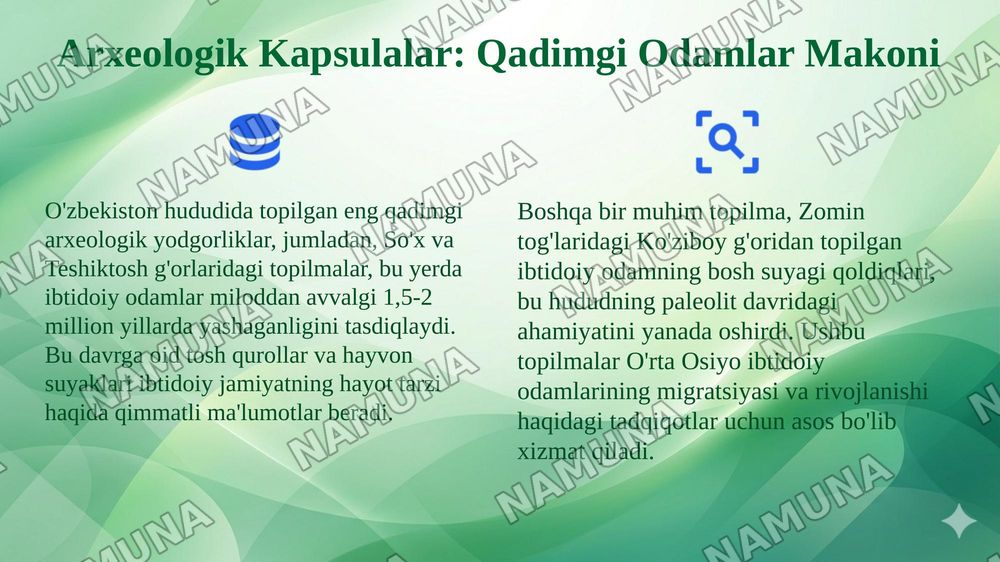 O'zbekiston tarixi eng qadimgi davri — 4-slayd