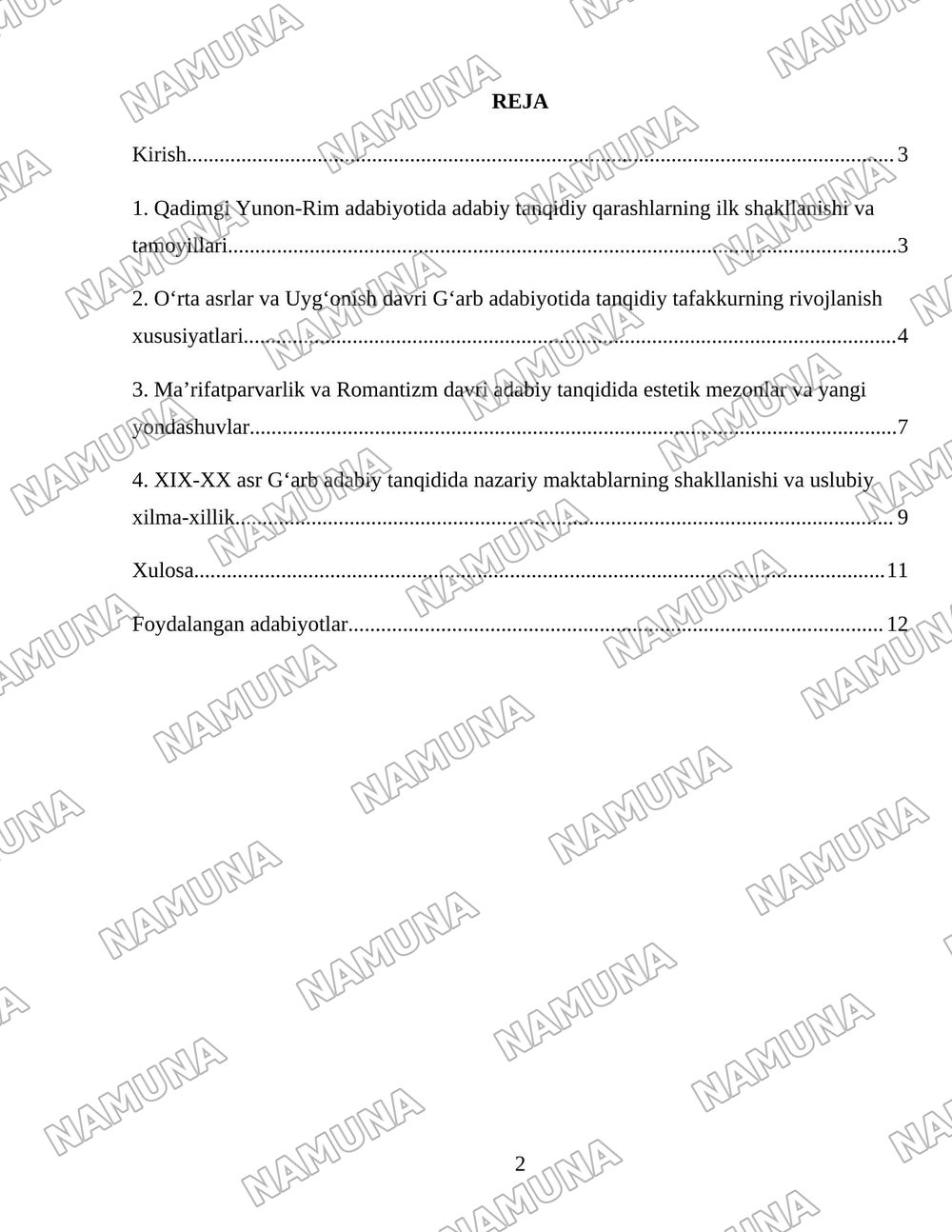 GʻARB mumtoz adabiyotida adabiy tanqidiy fikirlar taraqqiyoti — 2-varaq