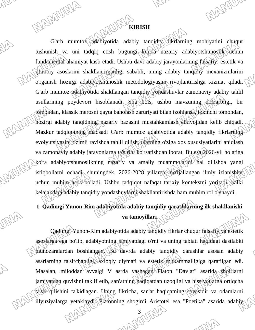 GʻARB mumtoz adabiyotida adabiy tanqidiy fikirlar taraqqiyoti — 3-varaq