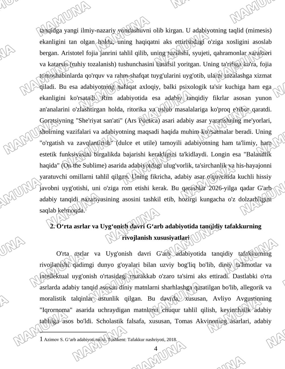 GʻARB mumtoz adabiyotida adabiy tanqidiy fikirlar taraqqiyoti — 4-varaq
