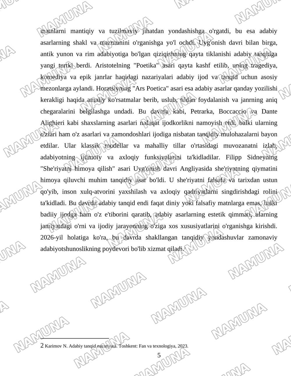 GʻARB mumtoz adabiyotida adabiy tanqidiy fikirlar taraqqiyoti — 5-varaq