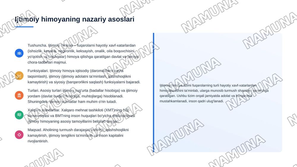 Oʻzbekiston respublikasi aholining ish bilan bandligini taʼminlash va ijtimoiy himoyalash muammolari — 8-slayd