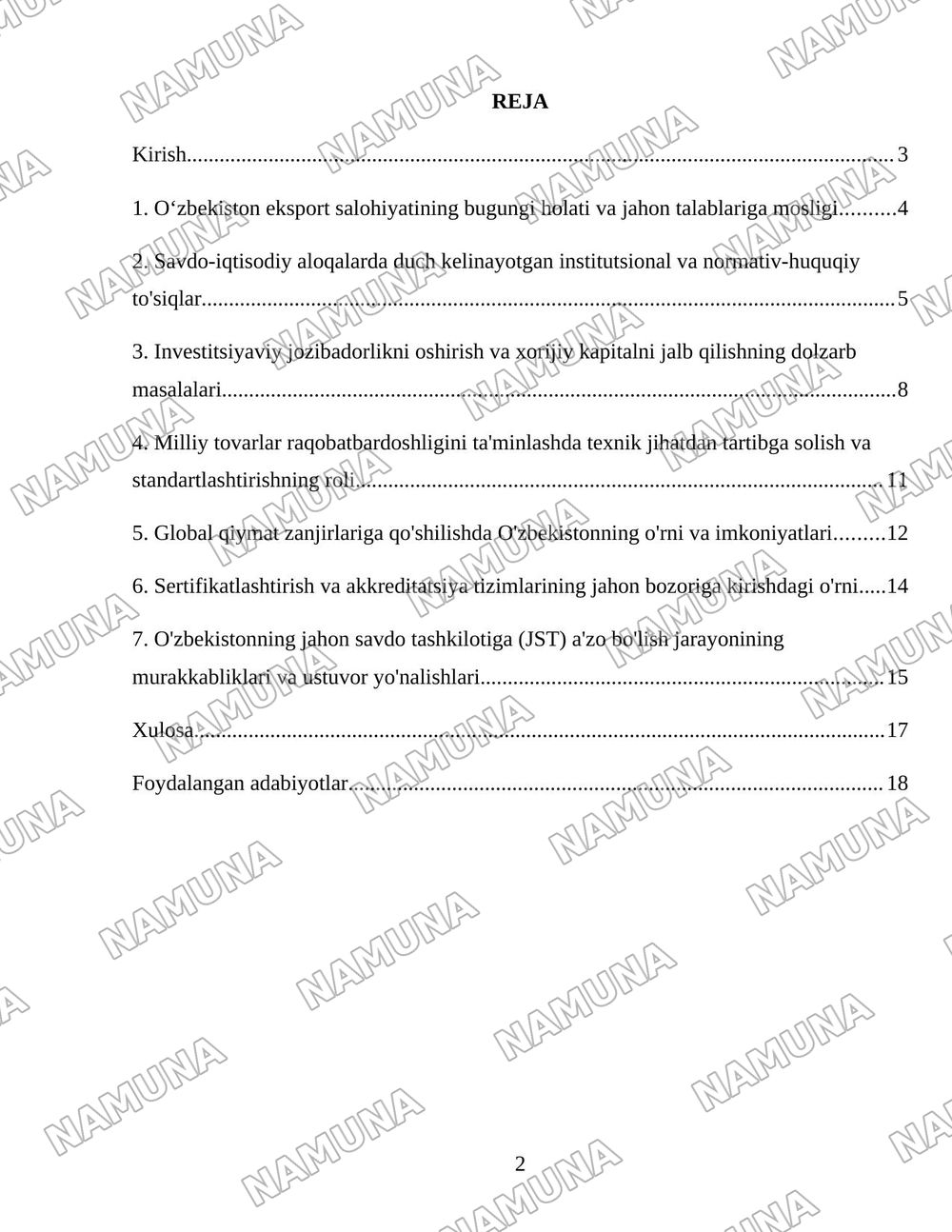 Oʻzbekistonning jaxon bozoriga kirib borish muammolari — 2-varaq