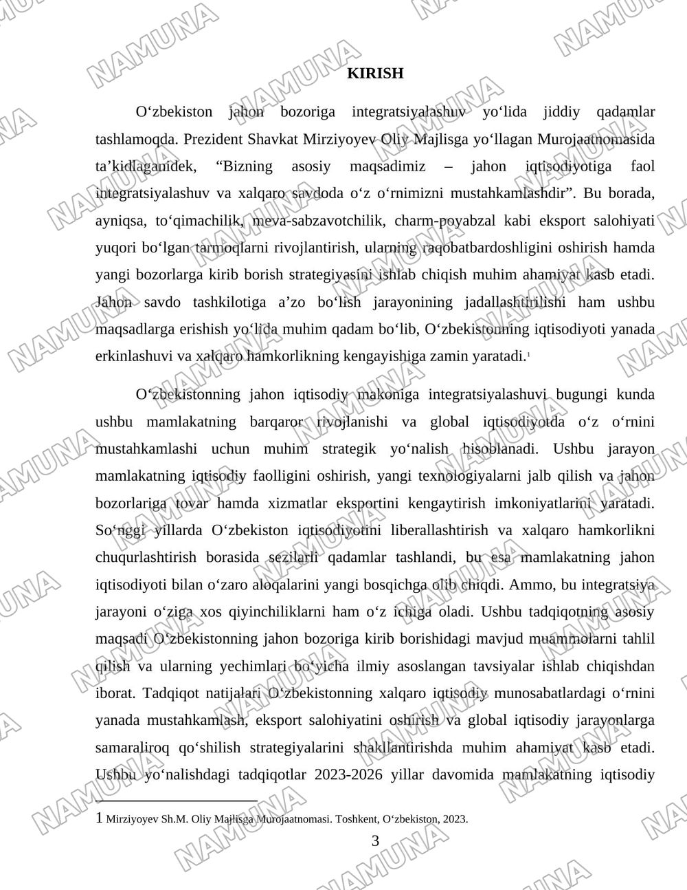 Oʻzbekistonning jaxon bozoriga kirib borish muammolari — 3-varaq