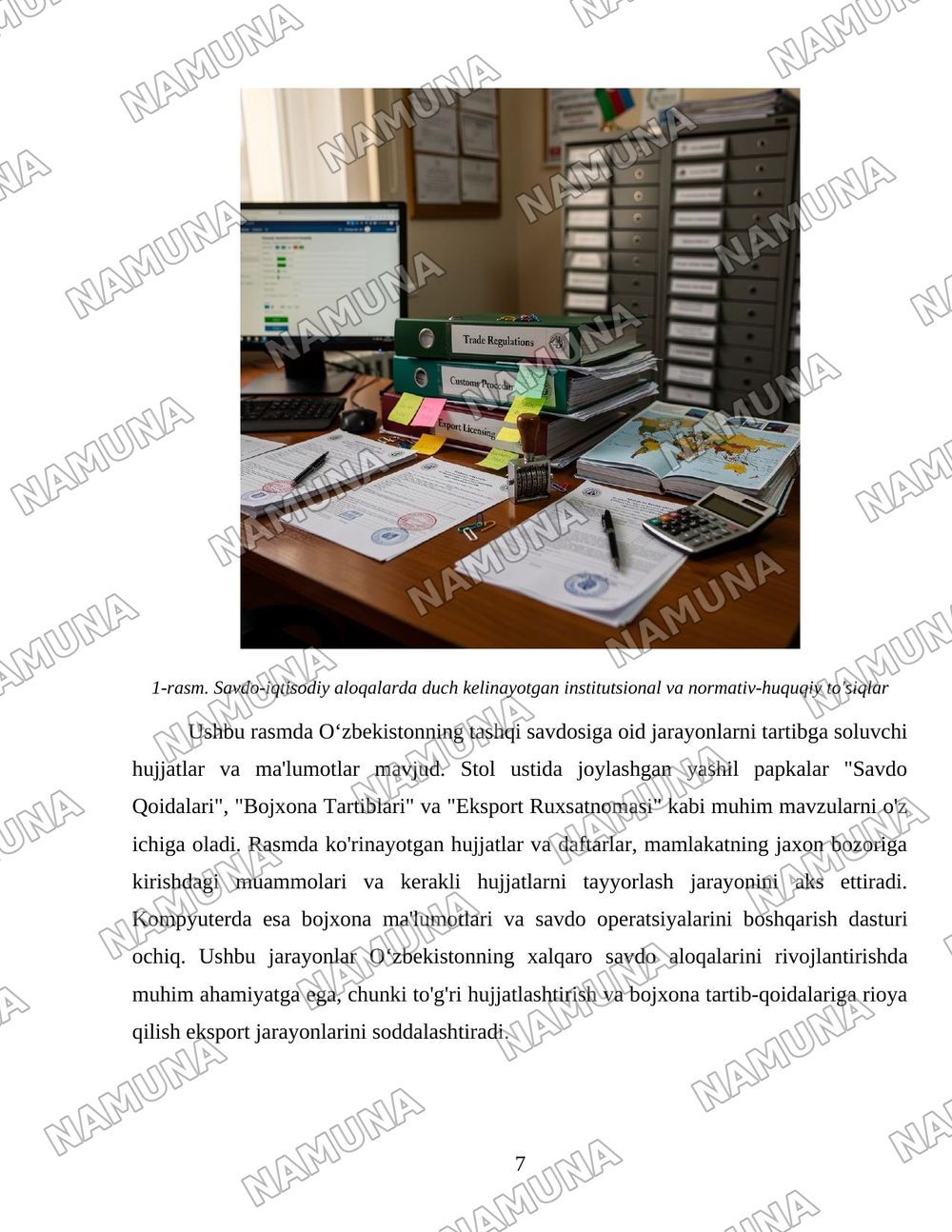 Oʻzbekistonning jaxon bozoriga kirib borish muammolari — 7-varaq