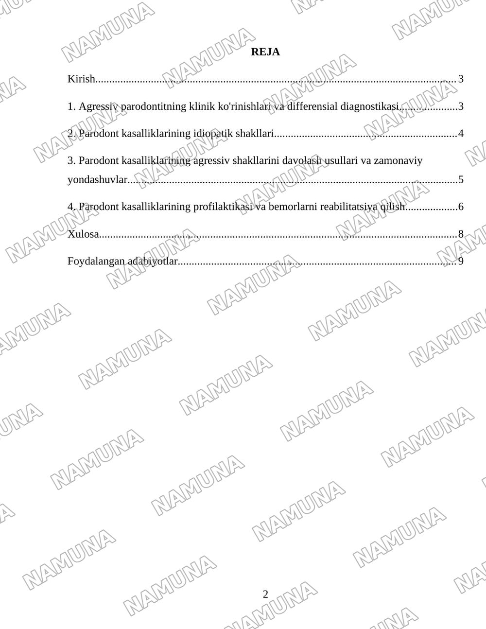 Parodont kasalliklarining agressiv shakllari. Klinikasi, qiyosiy tashxisi, davolash, profilaktika. Idiopatik kasalliklar - Papiyon- Lefevra, Xend-Krischen-Shyuller, Literer-Sive sindromlari. Parodonto — 2-varaq