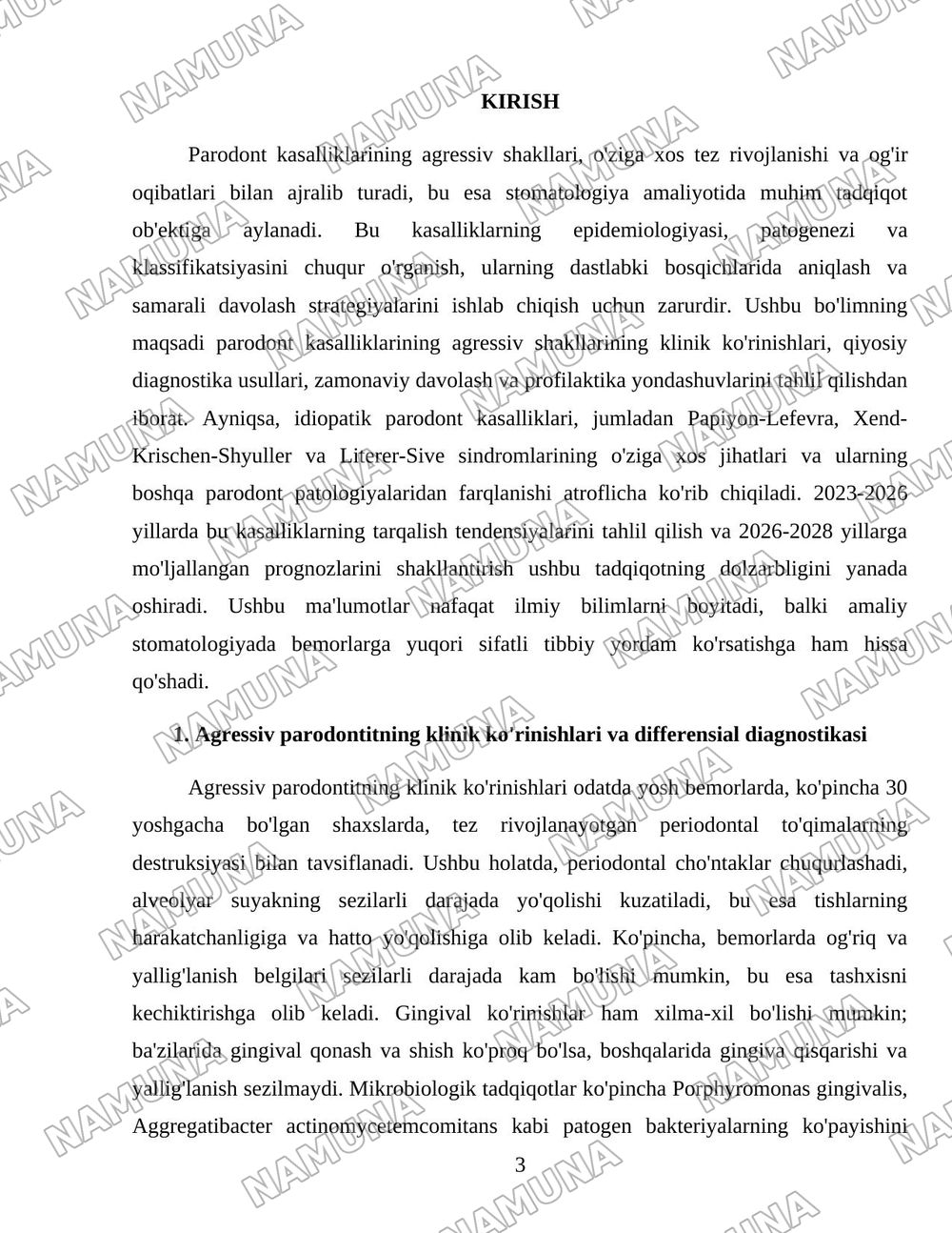 Parodont kasalliklarining agressiv shakllari. Klinikasi, qiyosiy tashxisi, davolash, profilaktika. Idiopatik kasalliklar - Papiyon- Lefevra, Xend-Krischen-Shyuller, Literer-Sive sindromlari. Parodonto — 3-varaq