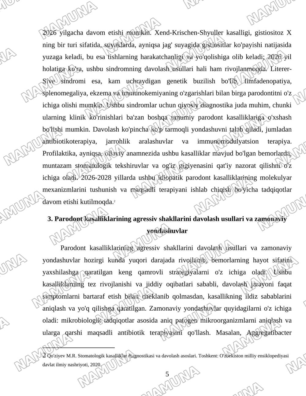Parodont kasalliklarining agressiv shakllari. Klinikasi, qiyosiy tashxisi, davolash, profilaktika. Idiopatik kasalliklar - Papiyon- Lefevra, Xend-Krischen-Shyuller, Literer-Sive sindromlari. Parodonto — 5-varaq