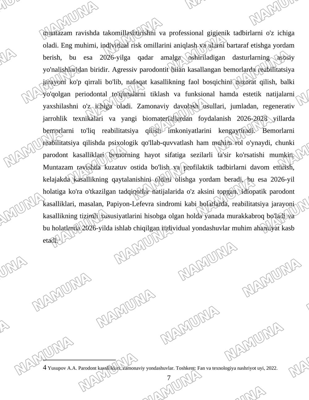 Parodont kasalliklarining agressiv shakllari. Klinikasi, qiyosiy tashxisi, davolash, profilaktika. Idiopatik kasalliklar - Papiyon- Lefevra, Xend-Krischen-Shyuller, Literer-Sive sindromlari. Parodonto — 7-varaq