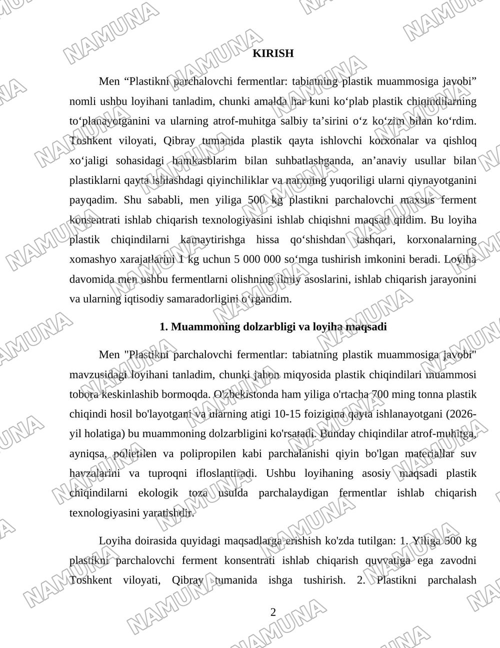 “Plastikni parchalovchi fermentlar: tabiatning plastik muammosiga javobi” — 2-varaq