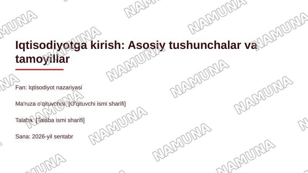 Iqtisodiyot — 1-slayd