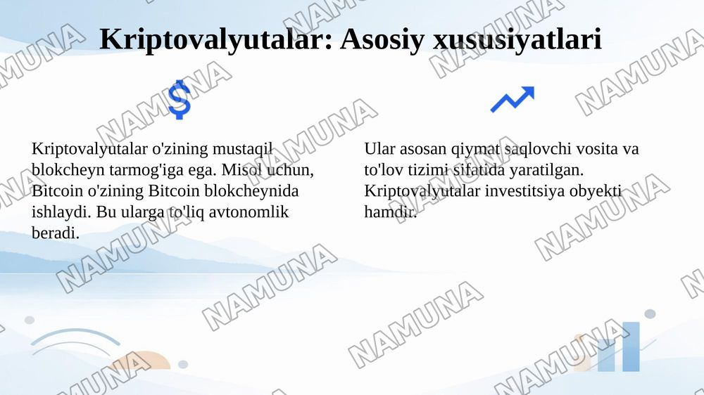 Tokenlar va kriptografiyalarning farqi — 4-slayd