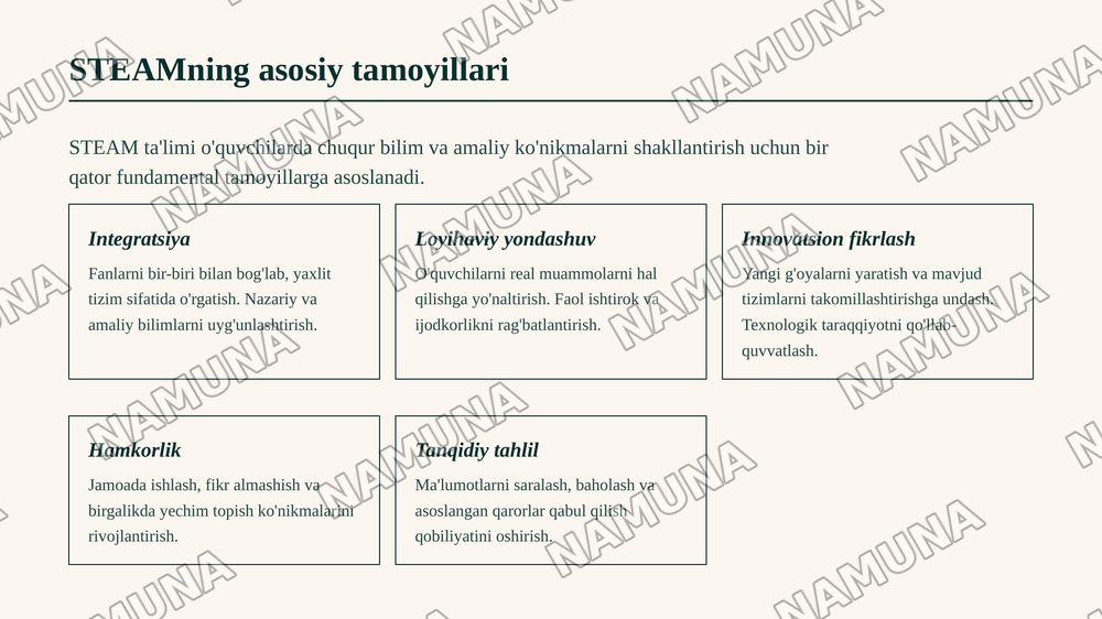 Texnologiya faniga STEAM ta’limiy yondashuvning ahamiyati — 7-slayd