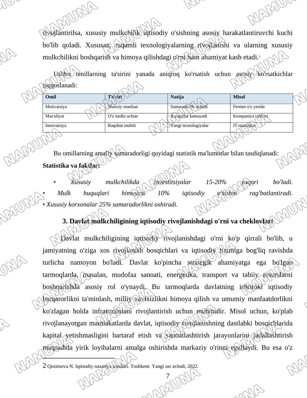 Mulkchilik konsepsiyasining iqtisodiy ustunliklar — 7-varaq
