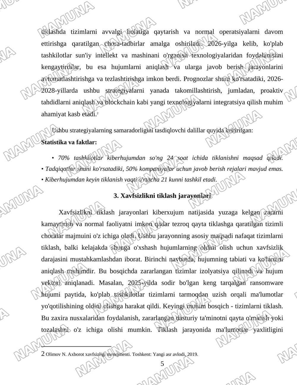 Kiberxujumlarga javob berishi va xavfsizlikni tiklash rejalari — 5-varaq