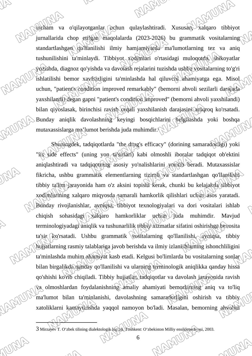 Ravish, olmoshlarning tibbiyot terminlarida qoʻllanilishi. Sonlar — 6-varaq
