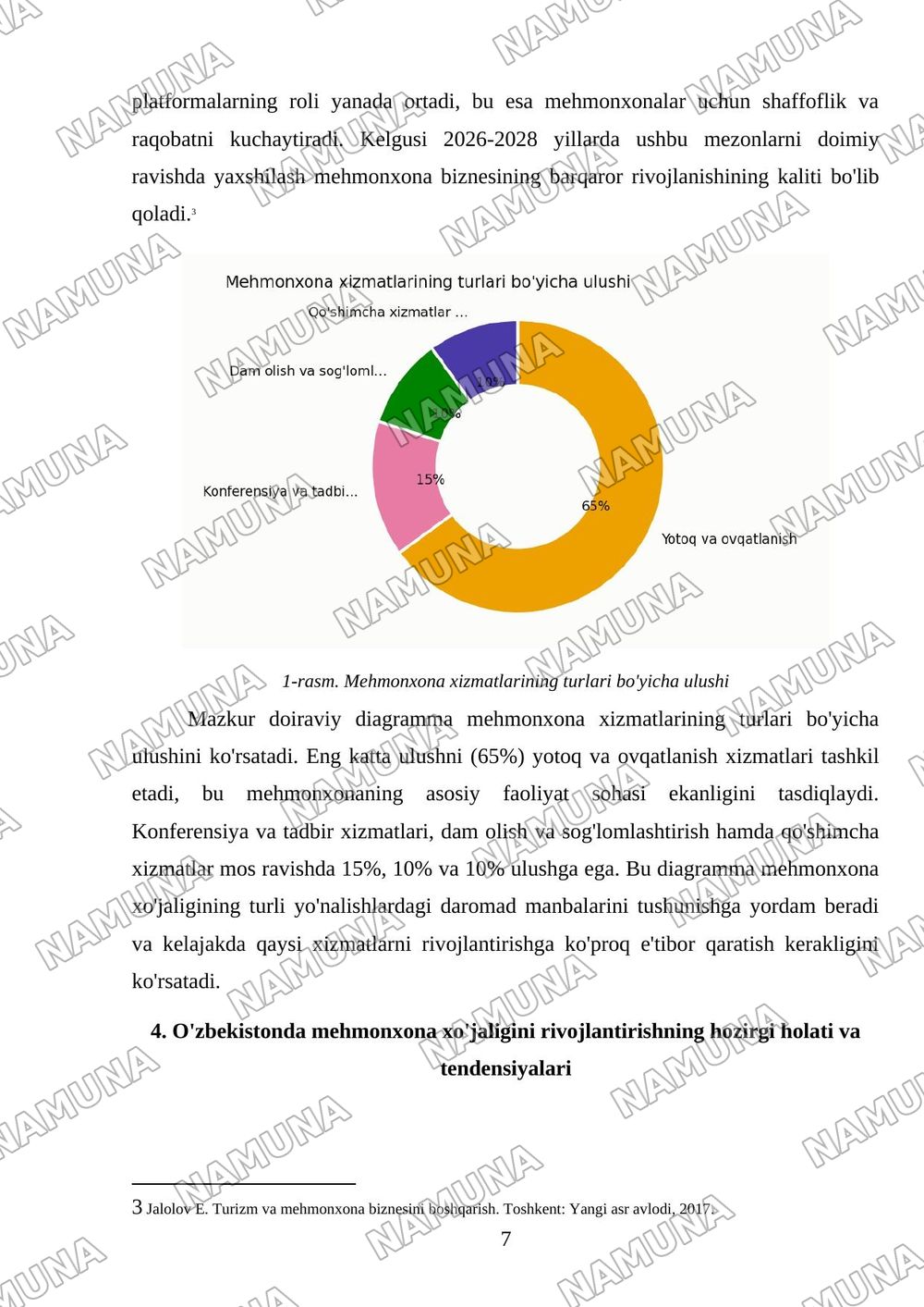 Turizmda mehmonxona xöjaligining örni — 7-varaq
