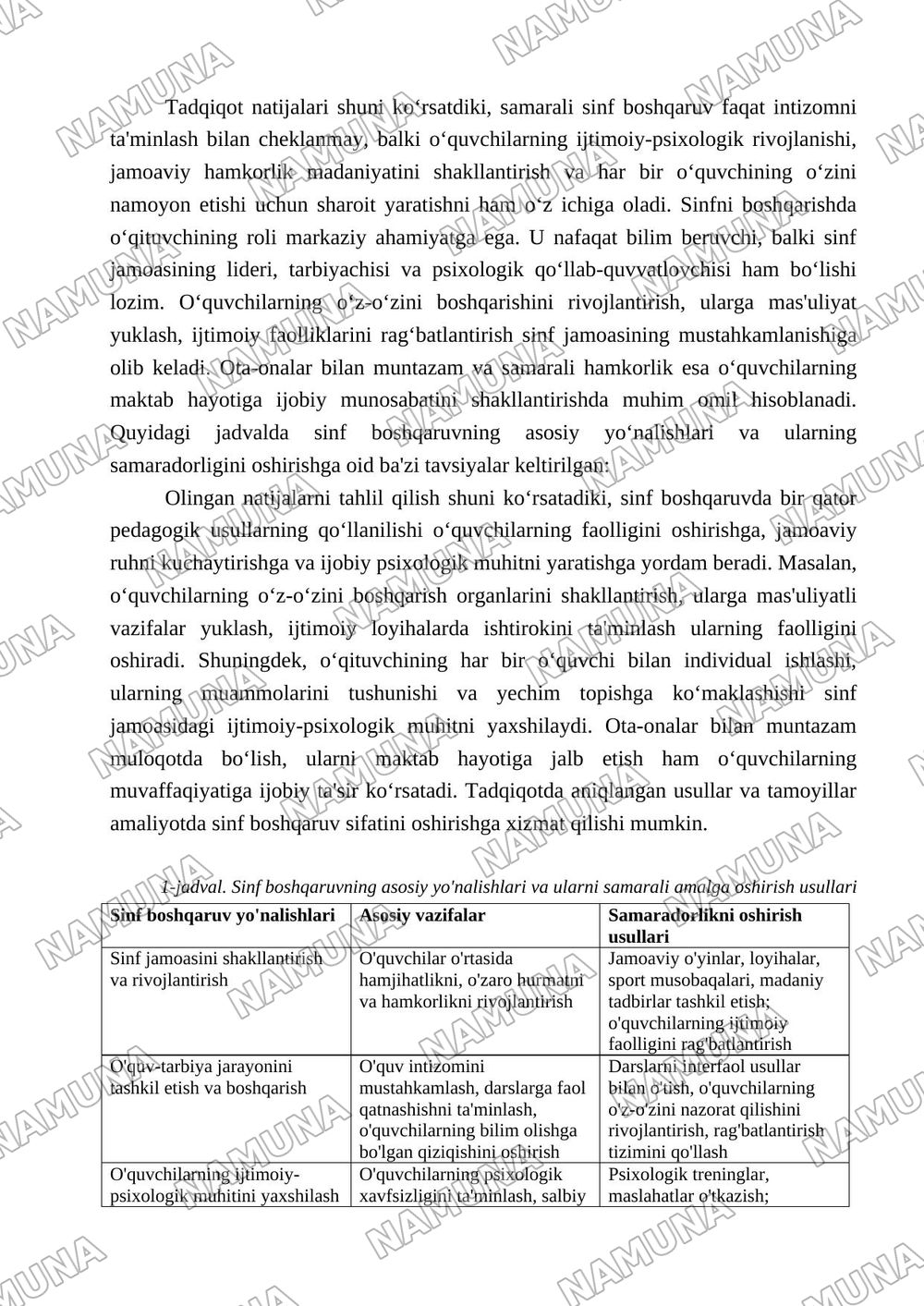 Sinf boshqarishning pedagogik asoslari — 3-varaq