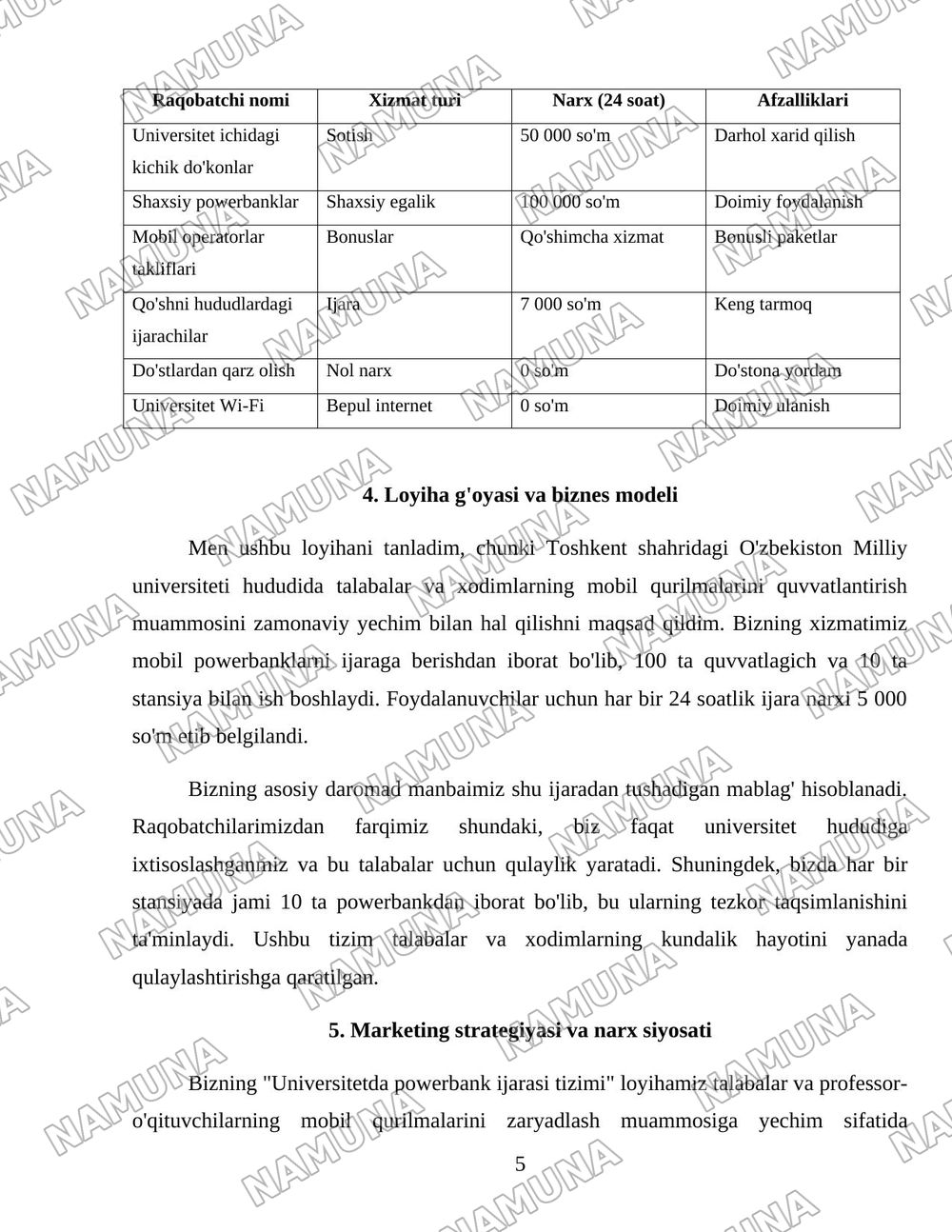 Universitetda powerbank ijarasi tizimi — 5-varaq