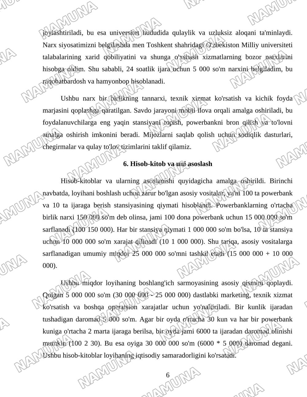 Universitetda powerbank ijarasi tizimi — 6-varaq