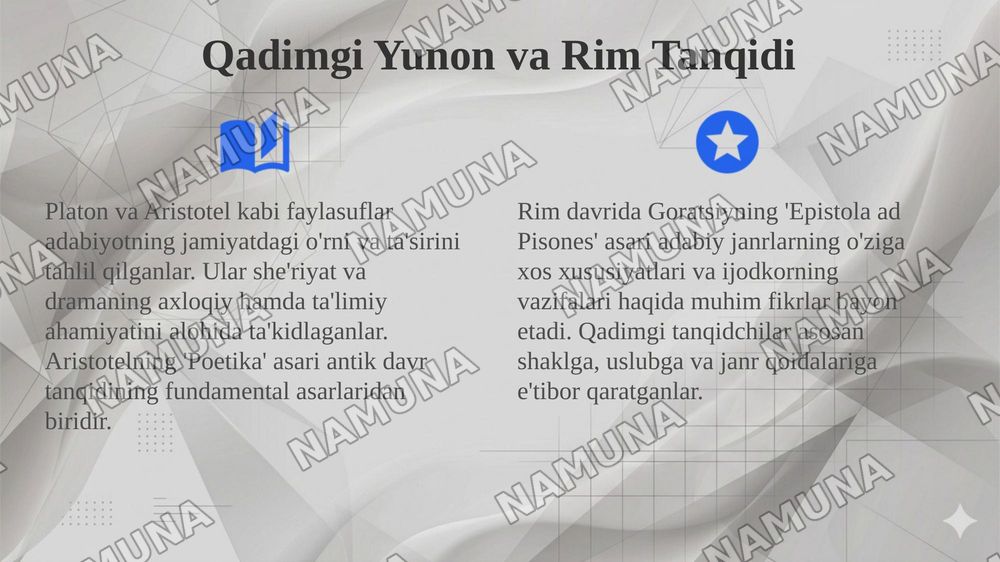 G'arb mumtoz adabiyotida adabiy-tanqidiy qarashlar — 4-slayd