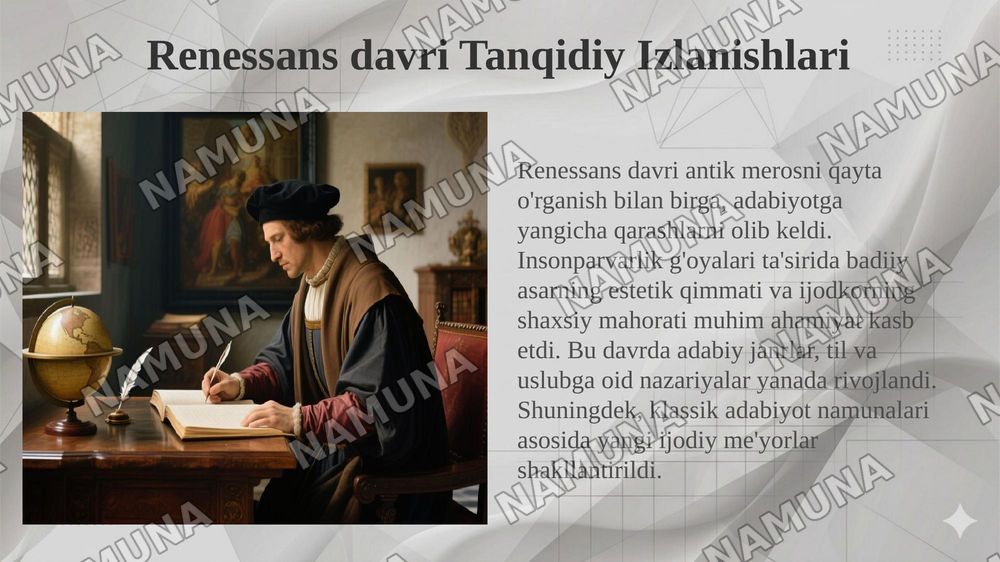 G'arb mumtoz adabiyotida adabiy-tanqidiy qarashlar — 6-slayd