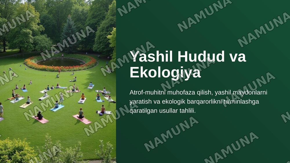 Yashil hudud va ekalogia — 1-slayd