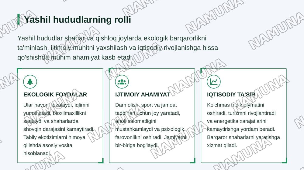Yashil hudud va ekalogia — 4-slayd